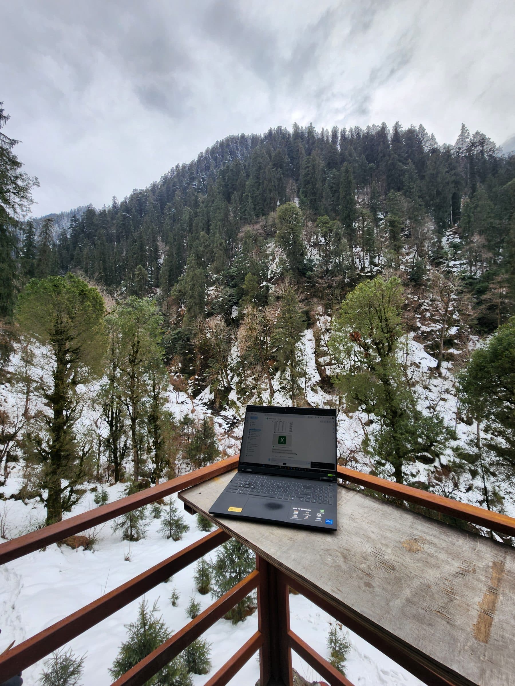 A winterland view from Ailyak Cafe